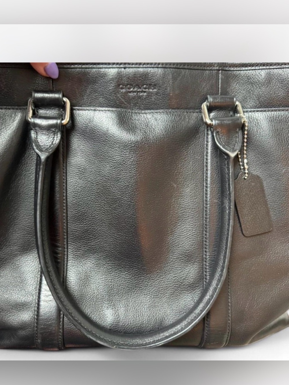 Vintage Coach Leather Laptop/Messenger Bag with Removable Strap - Picture 5 of 17